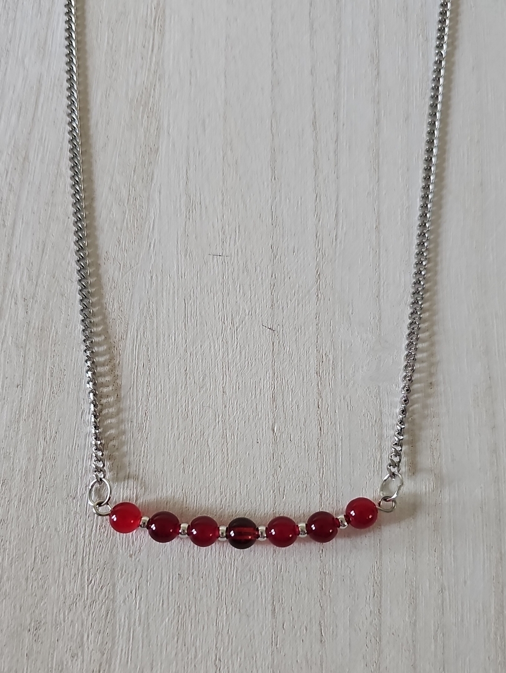 Red Glass Bead Necklace